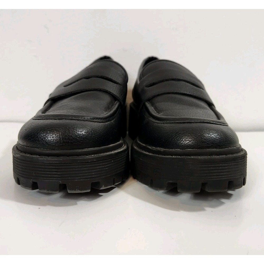 UNIONBAY Jay Platform Penny Loafers Womens Sz 7.5 Black Chunky Lug Sole Y2K Goth - Picture 5 of 11